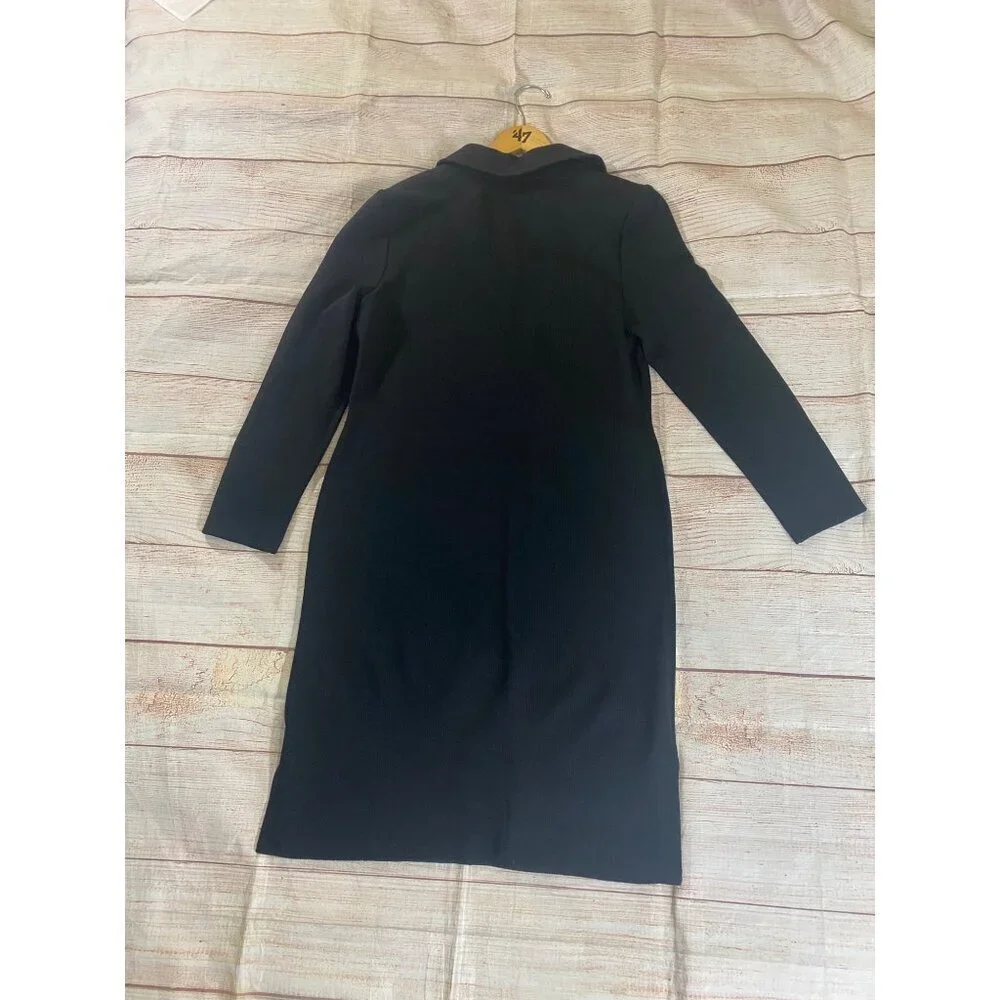 Vintage St John Women's Black Long Sleeve Thick Lace Up Dress - 10 - Picture 13 of 14